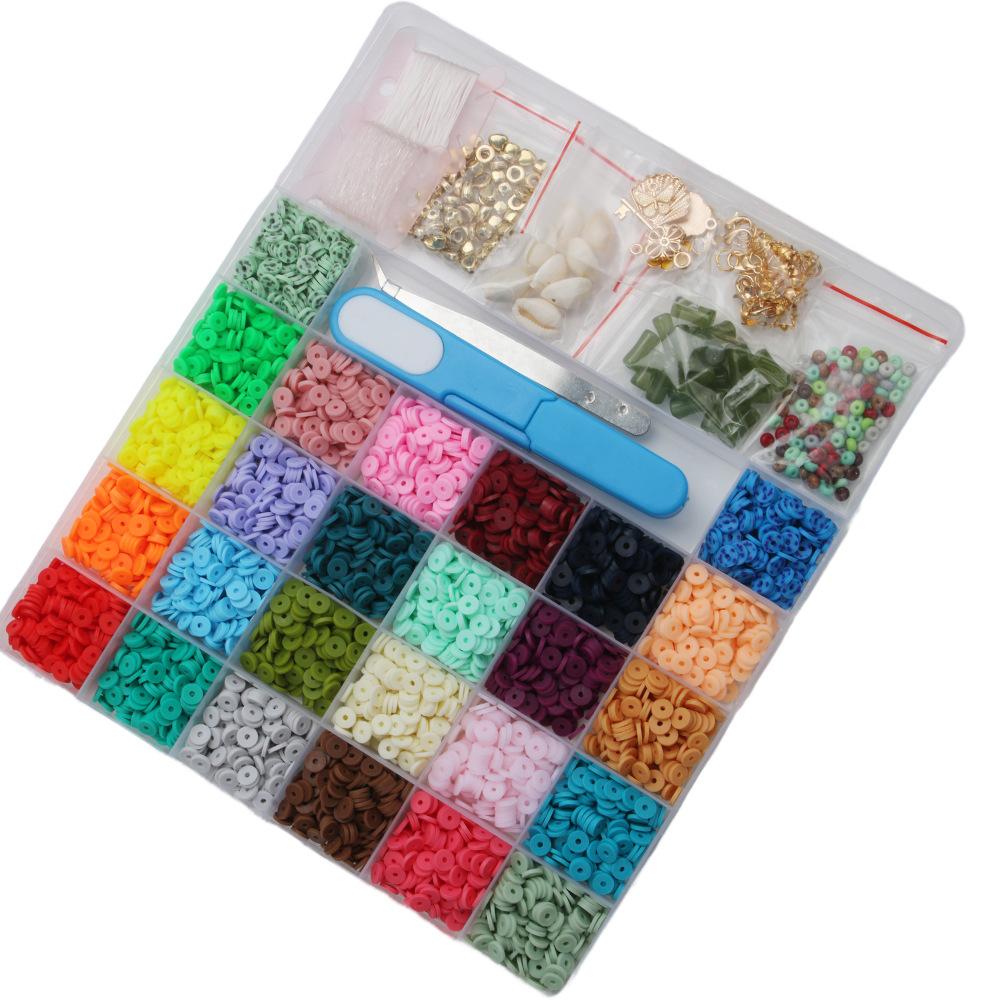 跨境软陶片盒子黏土软陶片间隔珠 弹力线DIY手工饰品软陶套片盒装详情2