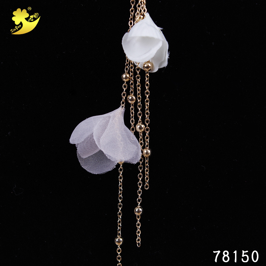 Wedding accessories and earrings for Japanese and Korean brides, forest-themed exotic style, star street style, model catwalk, fashionable fabric accessories pic 16