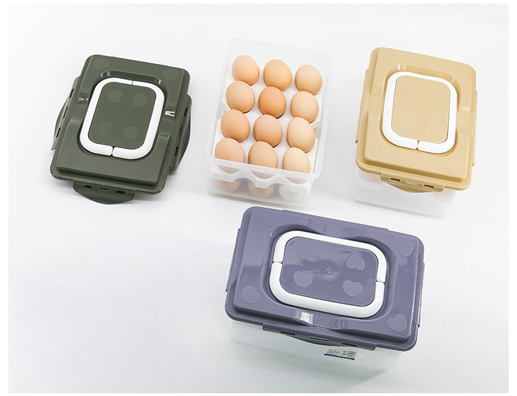 Plastic preservation box, 24-compartment egg box, refrigerator preservation storage box, double-layer tray packaging box, egg box pic 10