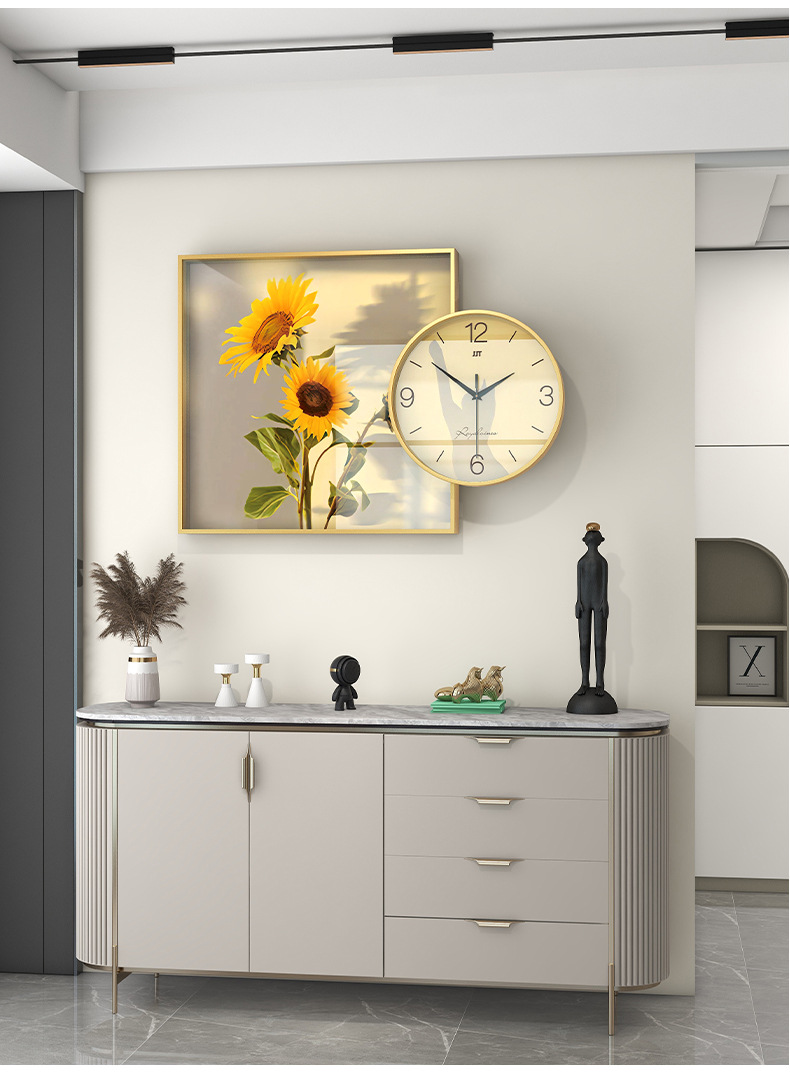 客厅家用钟表挂钟2023新款高档时尚墙上挂表创意简约大气时钟挂墙详情5