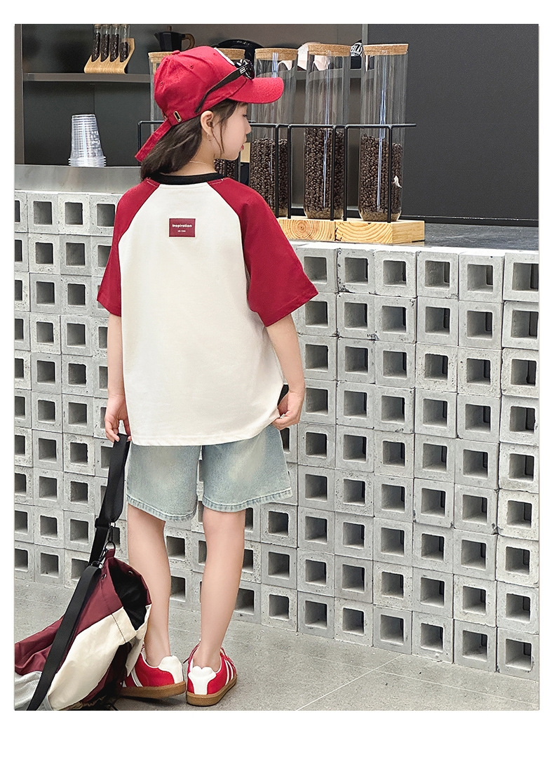 女童卡通T恤夏季2024新款女儿童纯棉上衣夏款中大童薄款短袖体恤详情11