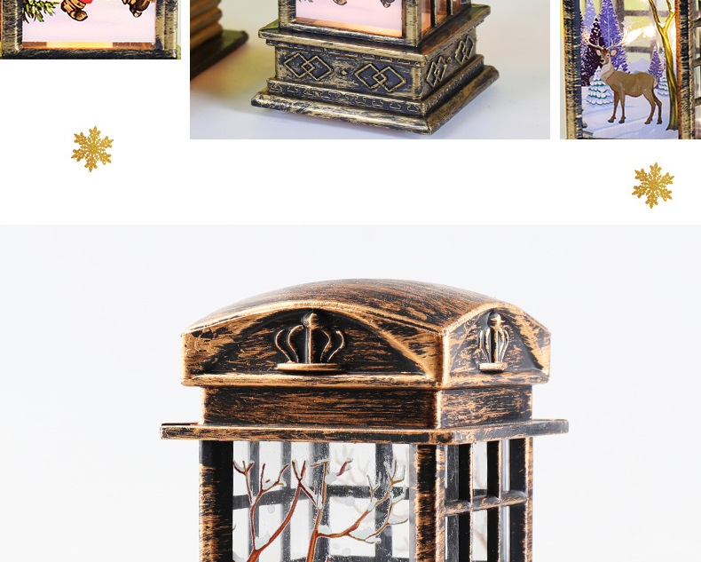 Cross-border new Christmas decorations: small wind lamps, retro phone booths, night lights, and creative Christmas gifts pic 11