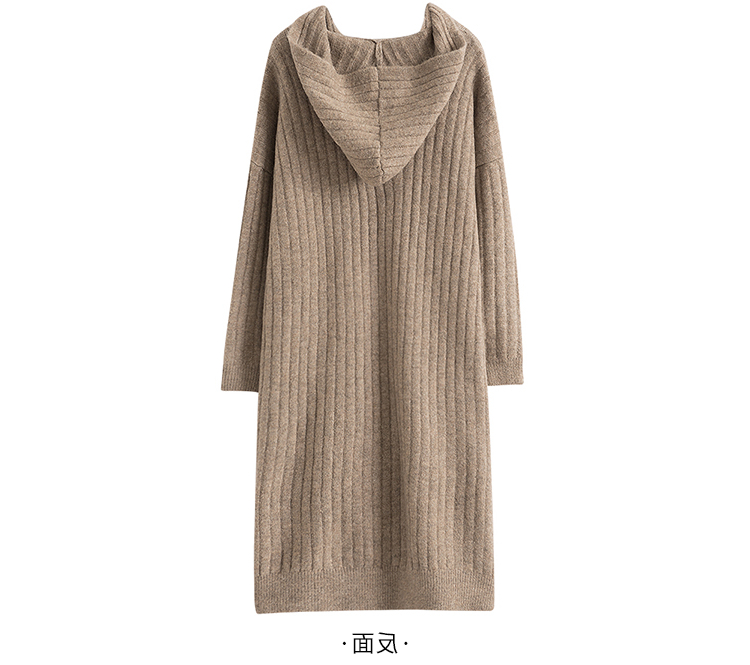 卫衣裙女秋冬连帽加厚长款毛衣裙过膝大衣内搭打底针织连衣裙宽松详情4