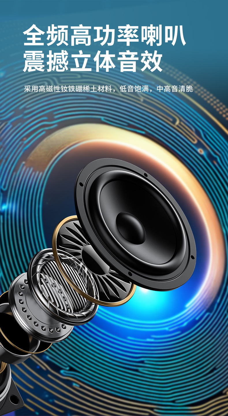 The 2025 new model of the Big B Bluetooth speaker features a high appearance level, wireless charging, clock, seven-color ambient lighting, and subwoofer sound system pic 6