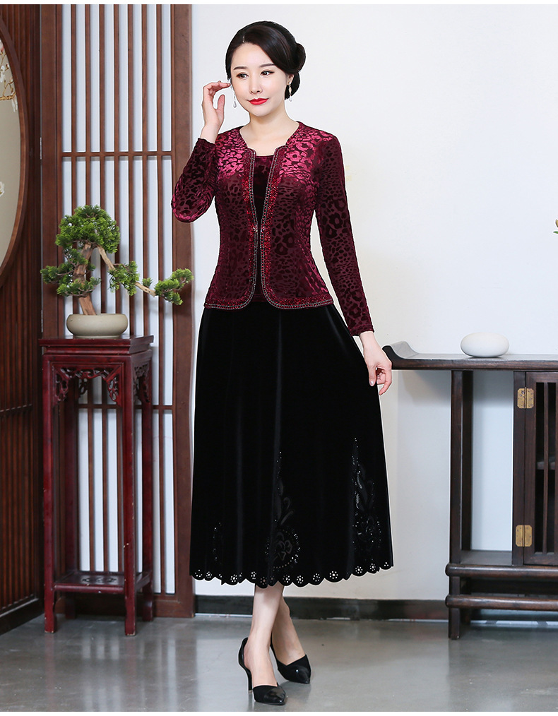 Chenwei wei terciopelo otoño top de las mujeres tamaño más grande slim slim barriga vestido de la madre 2022 nueva camiseta de las mujeres pic 21