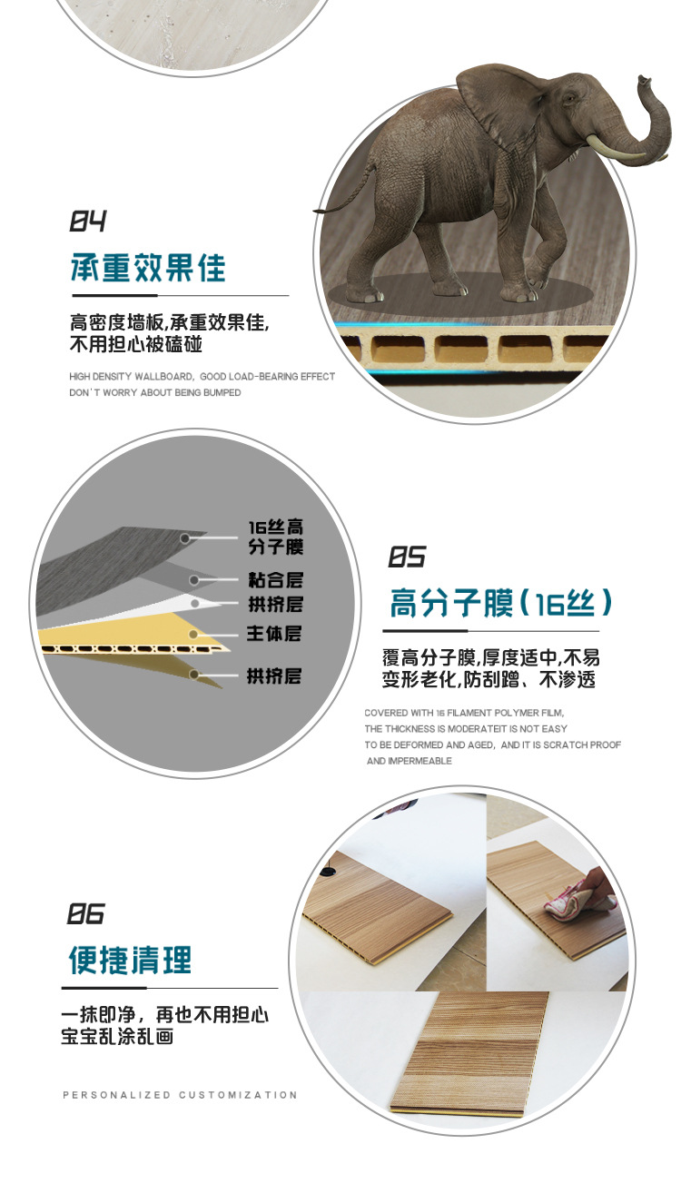 竹木纤维集成墙板pvc护墙板酒店宾馆木饰面板碳晶板室内装饰板详情11