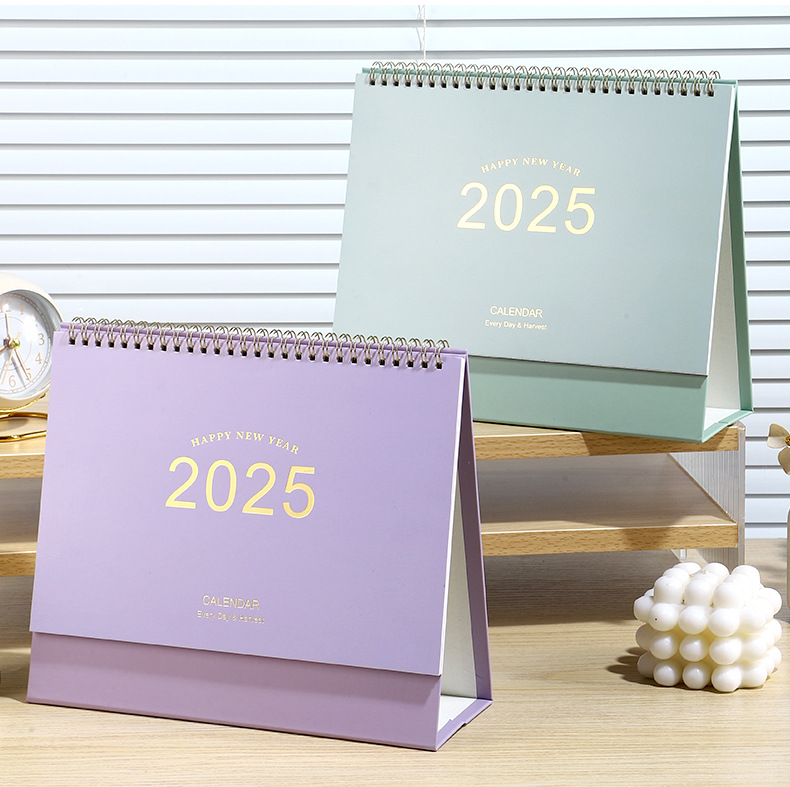 2025蛇年莫兰迪复古牛皮纸台历简约无印风桌面日历月历广告商务历型号JZZN广告定制详情18