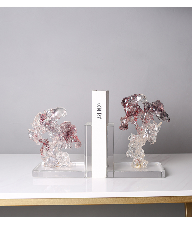 New Chinese-style creative transparent display items, model room entrance, study, coffee table, TV cabinet, hotel soft furnishings, study, office, bookstand display items pic 28