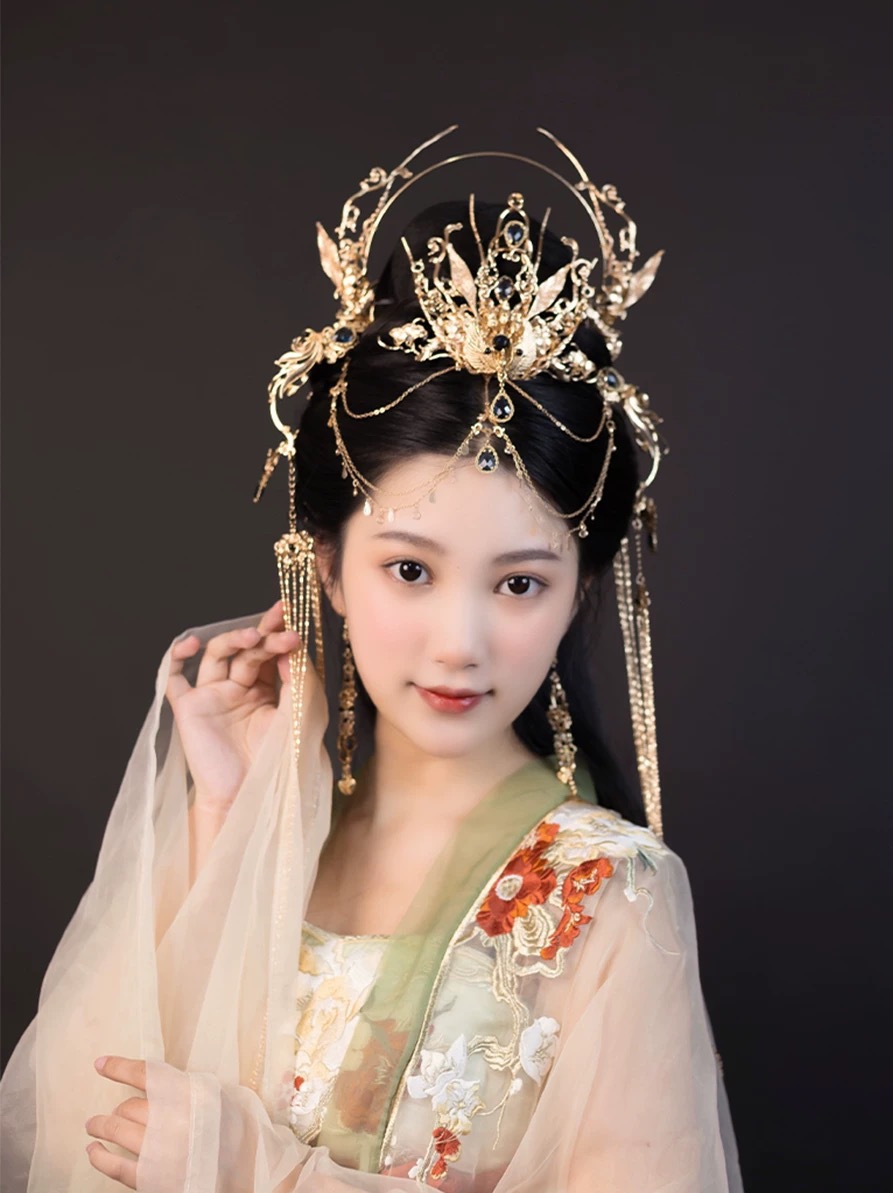 古风原创古风汉服夏日仙侠风发冠圣母簪子夹子额饰耳饰异域风发饰详情1