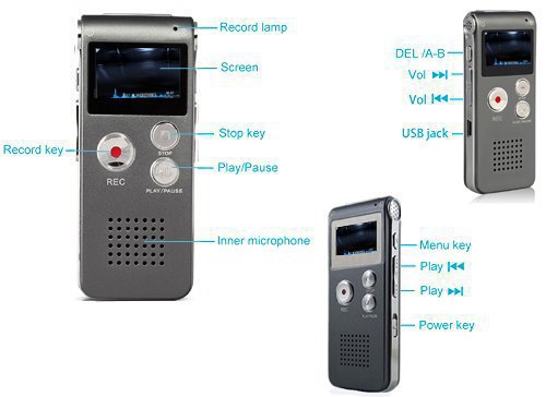 8G/16G digital voice recorder, smart recording MP3 player, external playback function, cross-border e-commerce voice recorder pic 6