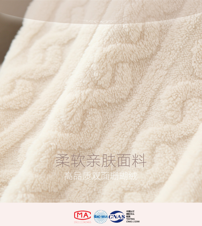 长袖加绒睡裙女冬加厚保暖双面法兰绒珊瑚绒长款家居服可外穿睡衣详情4