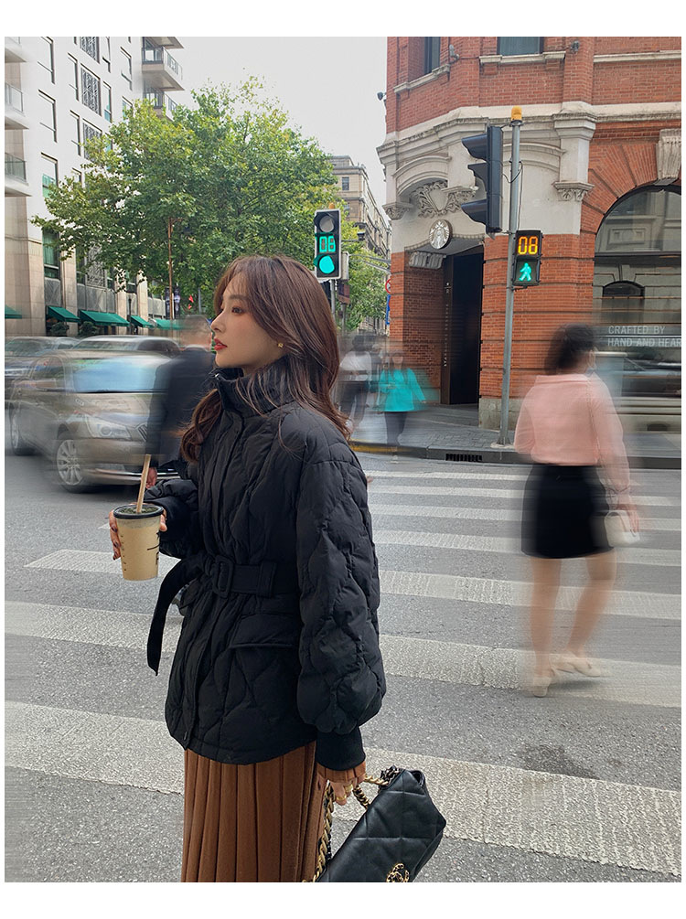 白色羽绒棉服女冬外套2022年新款轻薄收腰韩版欧货冬装短款面包服详情28