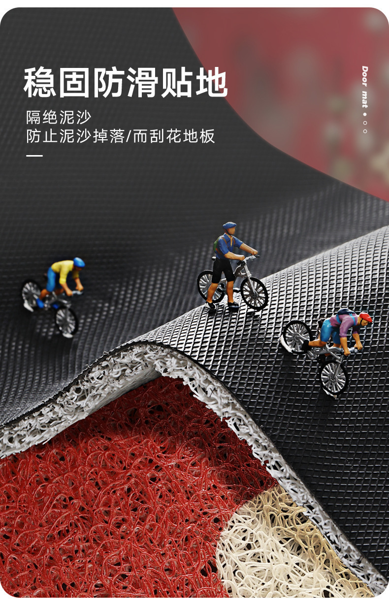 Estera de entrada China estera de piso estera de entrada doméstica estera de suelo alfombra resistente al desgaste antideslizante pvc red mat pic 6