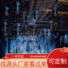 百界挂件福灯婚庆道具铁艺水晶发光婚礼舞台现场装饰空中吊顶灯饰详情5