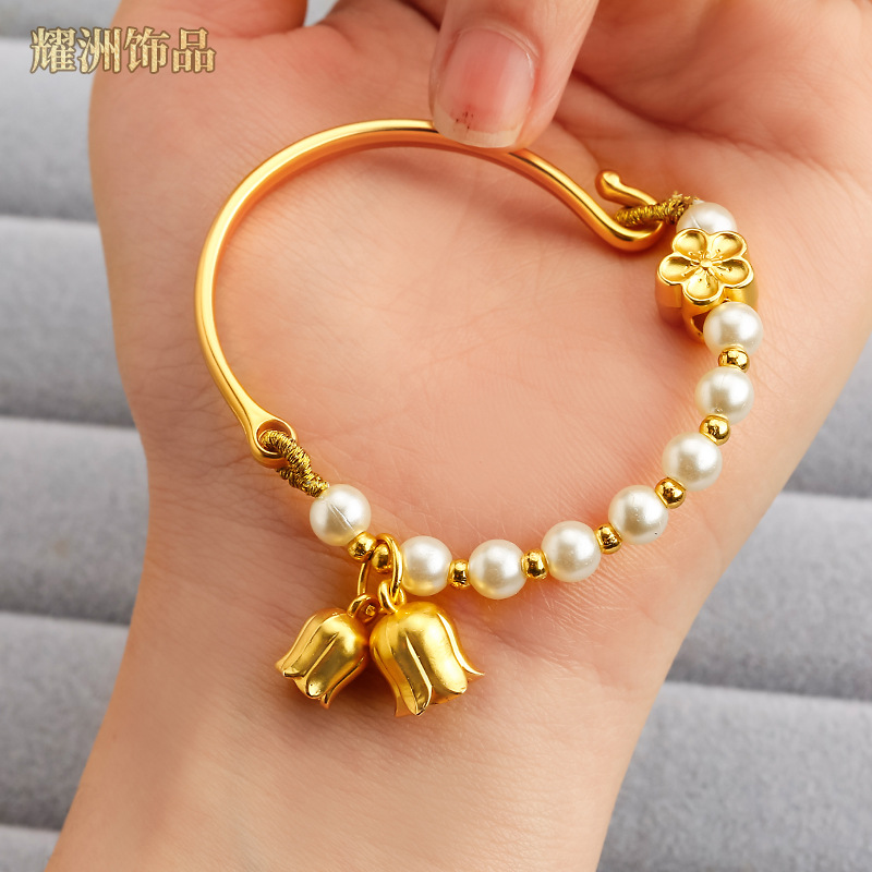 diy double-bell accessories of ancient sand golden bell orchid pendant, bell fortune bracelet, necklace wholesale pic 5