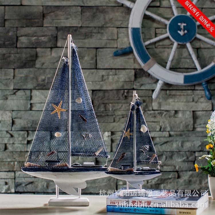 渔网帆船 地中海 家居饰品 船模 创意家居摆件 单帆船 MA04326详情23