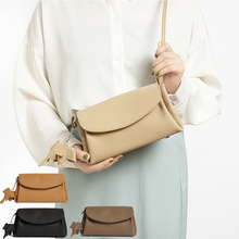 Leather single-shoulder bag for women, versatile and fashionable 2023 Korean small square bag, top layer cowhide ins Korean version crossbody bag, small bag pic 13
