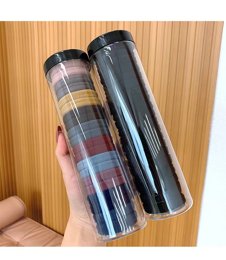 Exquisite canned rubber band hair tie for women, high-elasticity and durable hair tie, summer black hair band leather case headwear pic 5