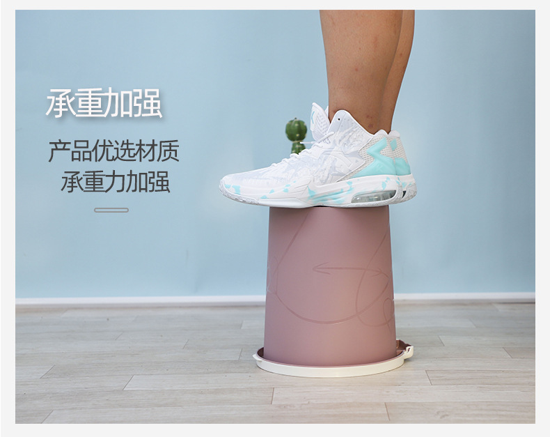 Q803 integrated plastic trash can with pressure ring, household sanitary bucket, garbage basket, integrated flip cover and pressure ring trash can pic 12