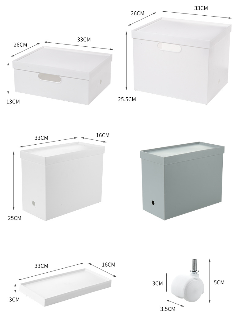 W15 portable pulley storage box, plastic PP file desktop organization box, A4 paper storage dust-proof storage box pic 9
