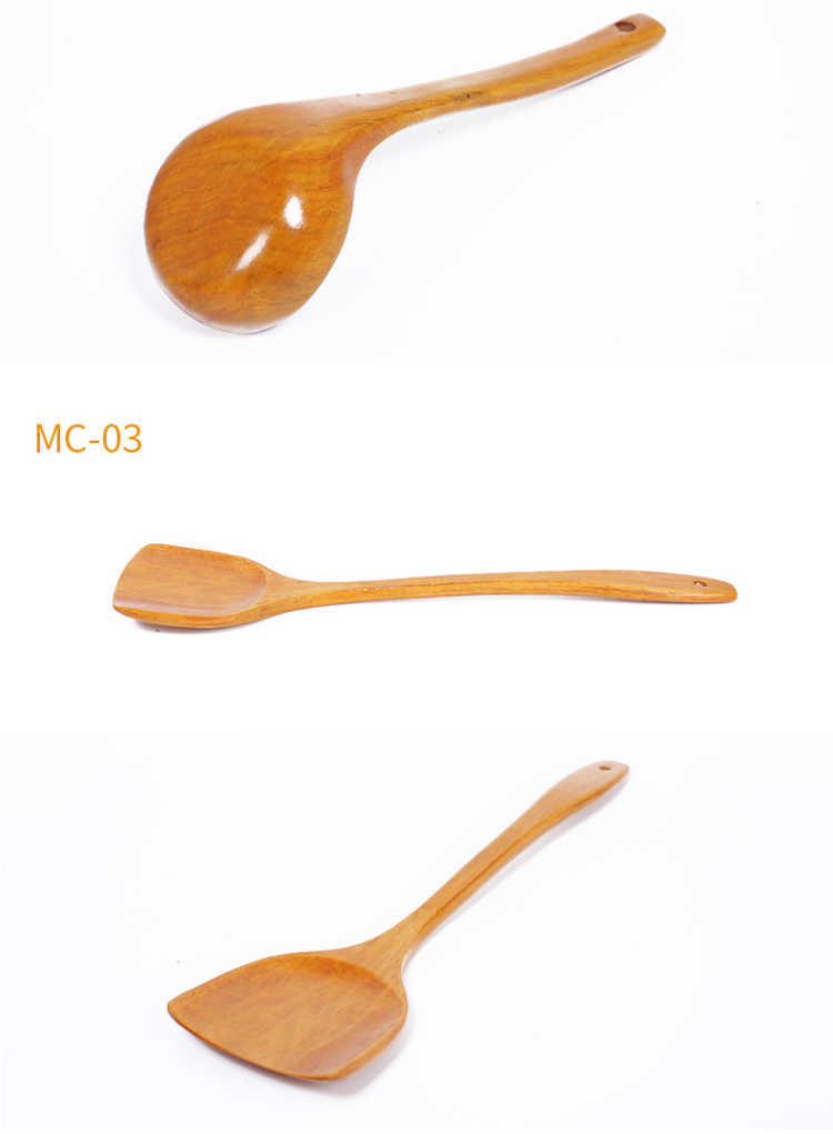 Korean wooden spatula, non-stick special wooden spatula, spatula, soup spoon, stir-frying long-handled spatula set with logo pic 24