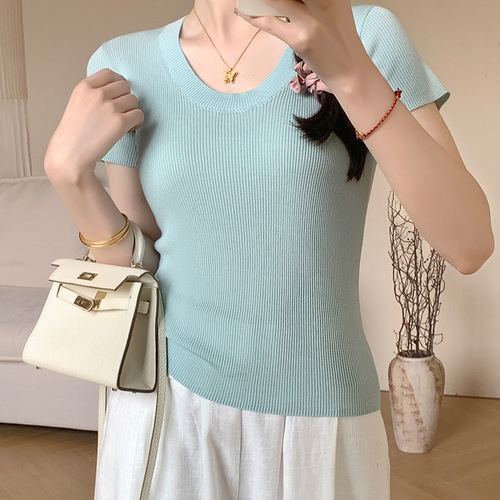 极简风含桑蚕丝直筒针织裤女春夏新品休闲窄版阔腿裤女醋酸拖地裤详情8