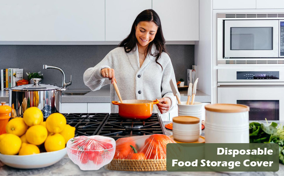 跨境外贸保鲜膜套食品保鲜罩100只 英文包装详情1