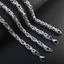 Titanium steel square snake chain necklace for men, with a light luxury and niche feel. Square snake bone chain for men, collarbone chain for women, fashionable pic 5