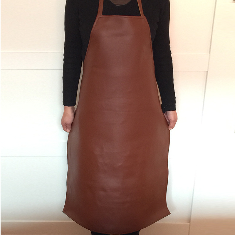 Factory wholesale leather waterproof and oil-resistant PU aprons, thickened adult restaurant chef, hotel car wash, labor protection leather aprons pic 8
