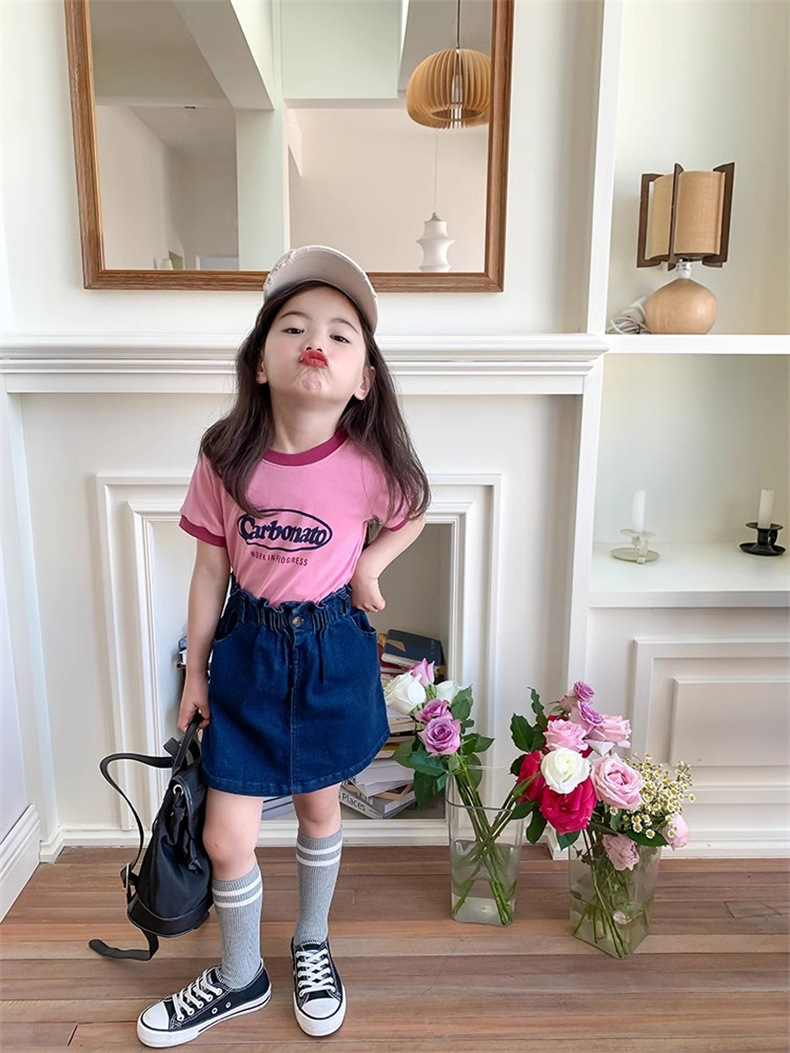 女童夏款短袖T恤女宝宝莫代尔印花卡通童装儿童圆领薄款面膜上衣详情12