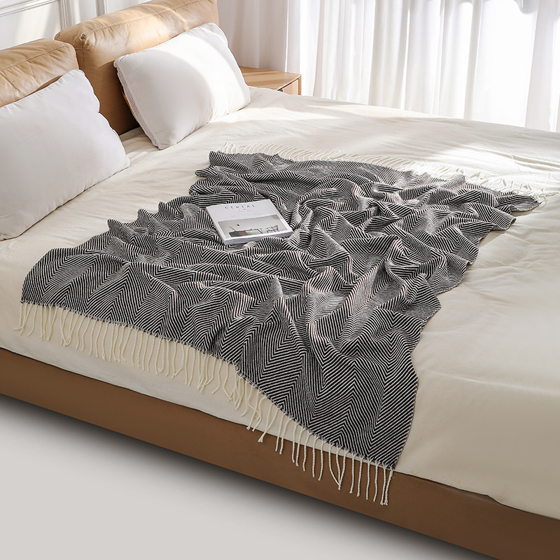 Sofa cover blanket, bed tail cover blanket, woven blanket, air conditioning blanket, shawl blanket, summer cooling blanket, nap blanket, towel wholesale pic 50