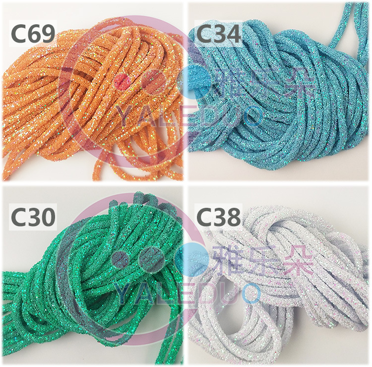 Golden Light 6MM Sequined rope 13-color rainbow slippers hose diy hair accessory materials Hat clothing pendant accessories pic 20