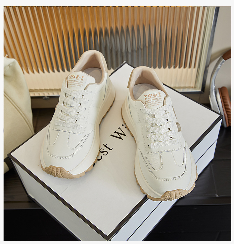 发泡底真皮阿甘鞋2025春季新款厚底增高运动鞋休闲女鞋百搭小白鞋详情33