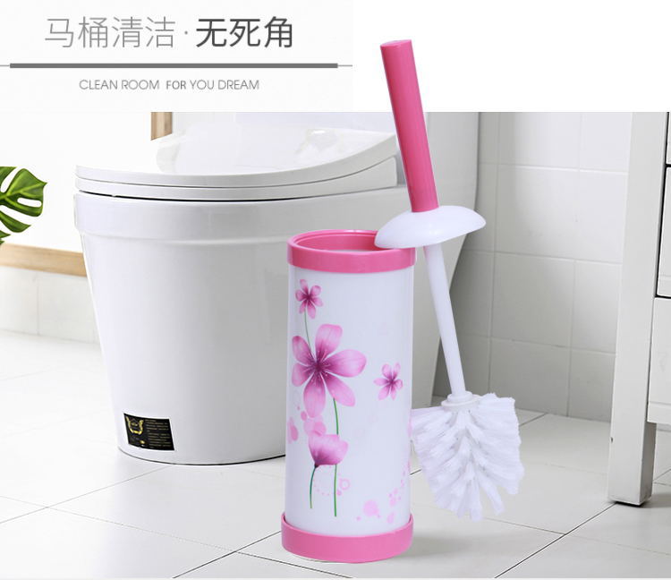 Factory direct sales of toilet brushes with seats, white printed plastic cleaning brushes, toilet brush sets, toilet brush sets pic 2