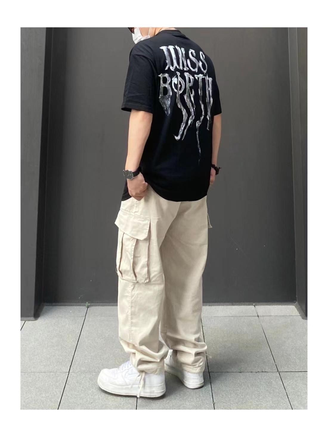 日系复古工装裤男2024新款户外多口袋宽松休闲直筒阔腿抽绳长裤子详情7