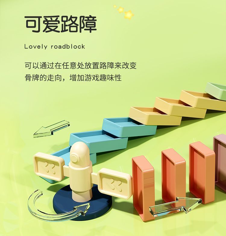 儿童大号多米诺骨牌复古火车玩具自动放牌投放车培养宝宝益智早教多米诺电动玩具详情11
