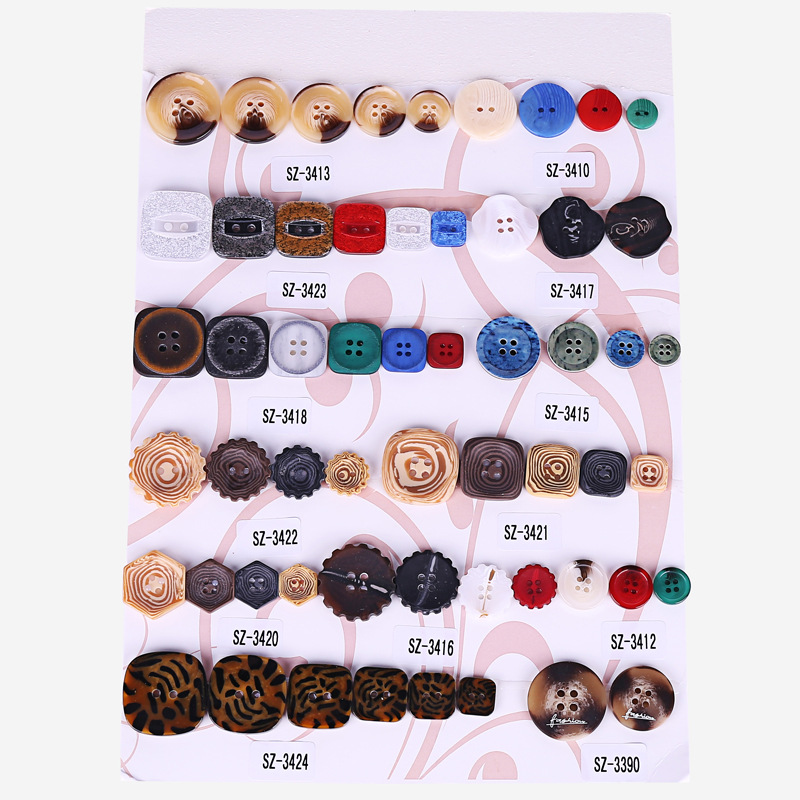 The four-eye resin button suit jacket in stock features hand-stitched two-color half-flower buttons for diy decoration pic 16