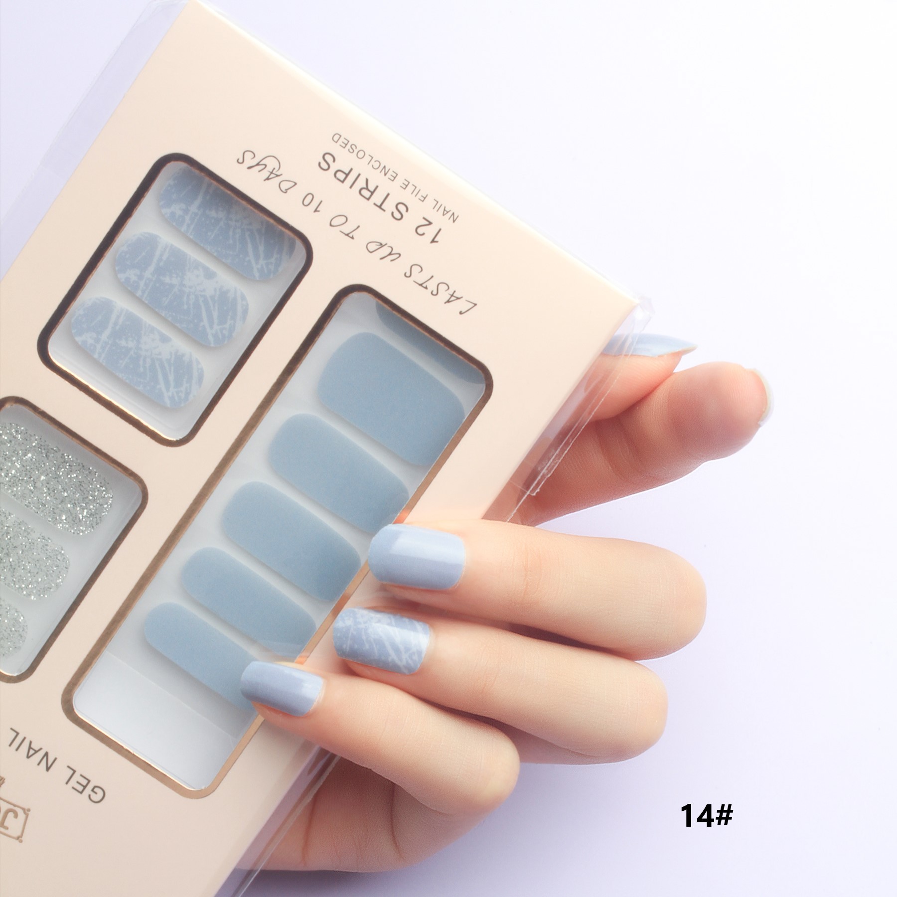 Custom-made 12-piece box set of waterproof nail stickers that are popular among Internet celebrities pic 26