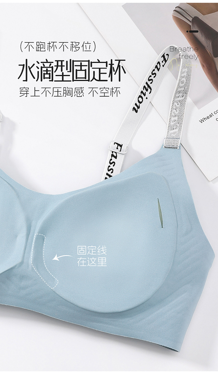 无痕漫画胸内衣女小胸聚拢春夏薄款舒适透气收副乳固定杯运动文胸详情17