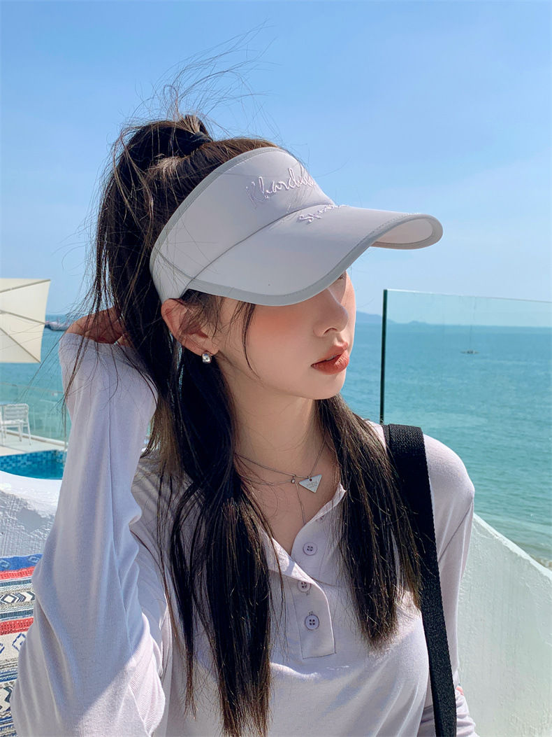 帽子女士夏季空顶uv防晒帽大檐遮脸鸭舌防紫外线遮阳帽骑车太阳帽详情8