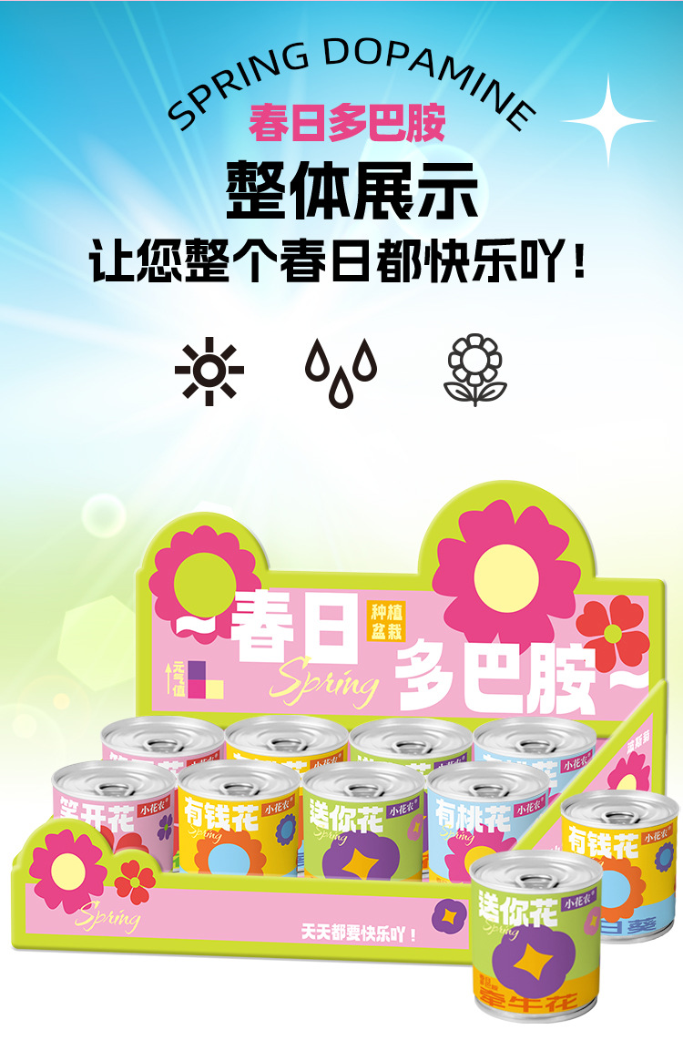 小学生科教玩具春天儿童种植迷你小盆栽花卉室内桌面种花易拉罐头详情9