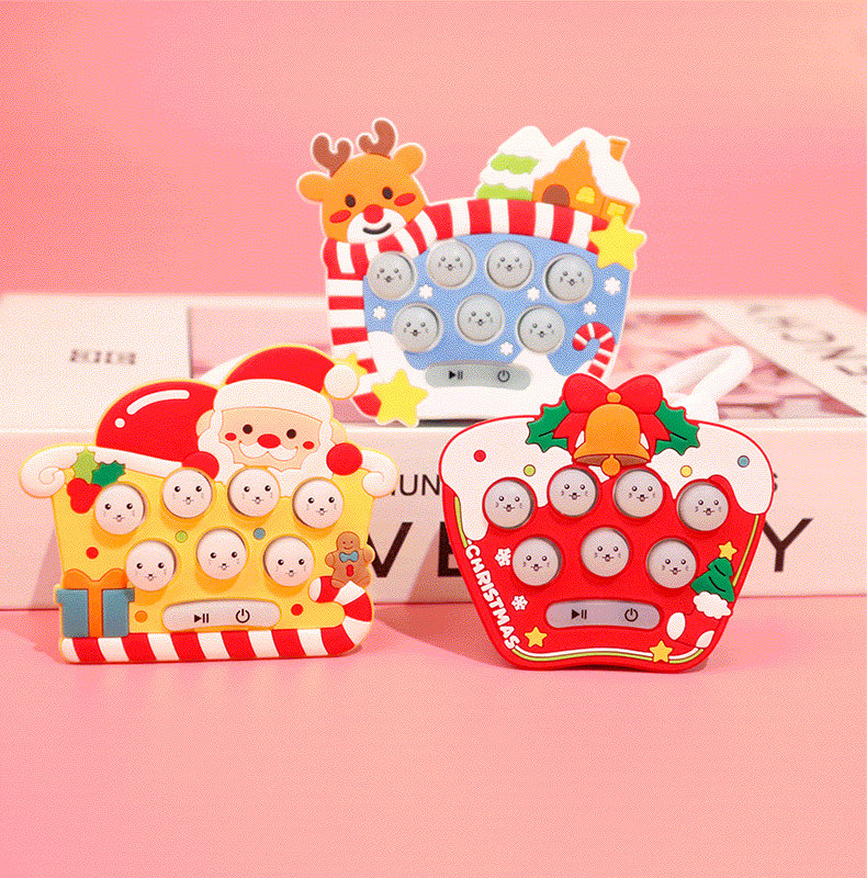 圣诞打地鼠万圣节掌上游戏机儿童速推机解压益智玩具钥匙扣挂件槐兴4455详情2