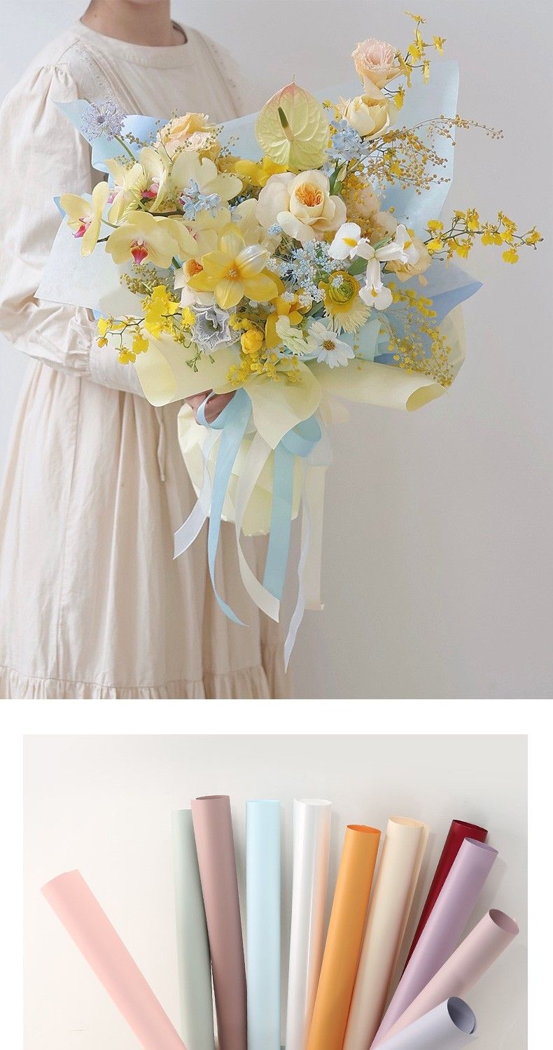 韩风纯色初恋欧雅纸马卡龙防水鲜花包装纸花束包花纸礼物包装材料详情12