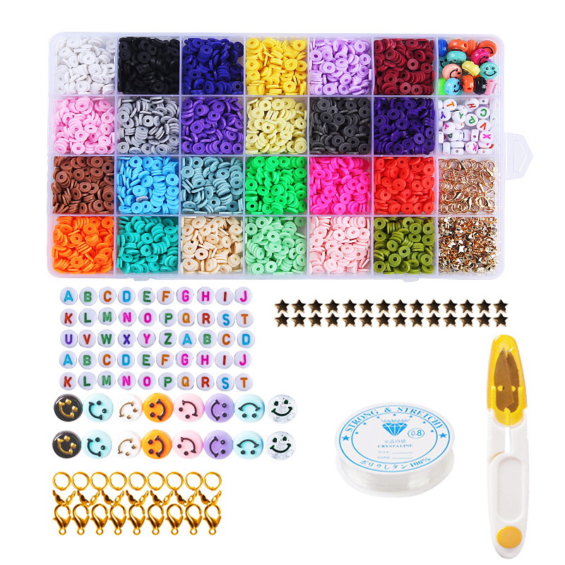 Cross-border new product: 6mm soft ceramic bead 24-compartment box set of colored round pieces Bohemian-style jewelry bracelet DIY accessories pic 17
