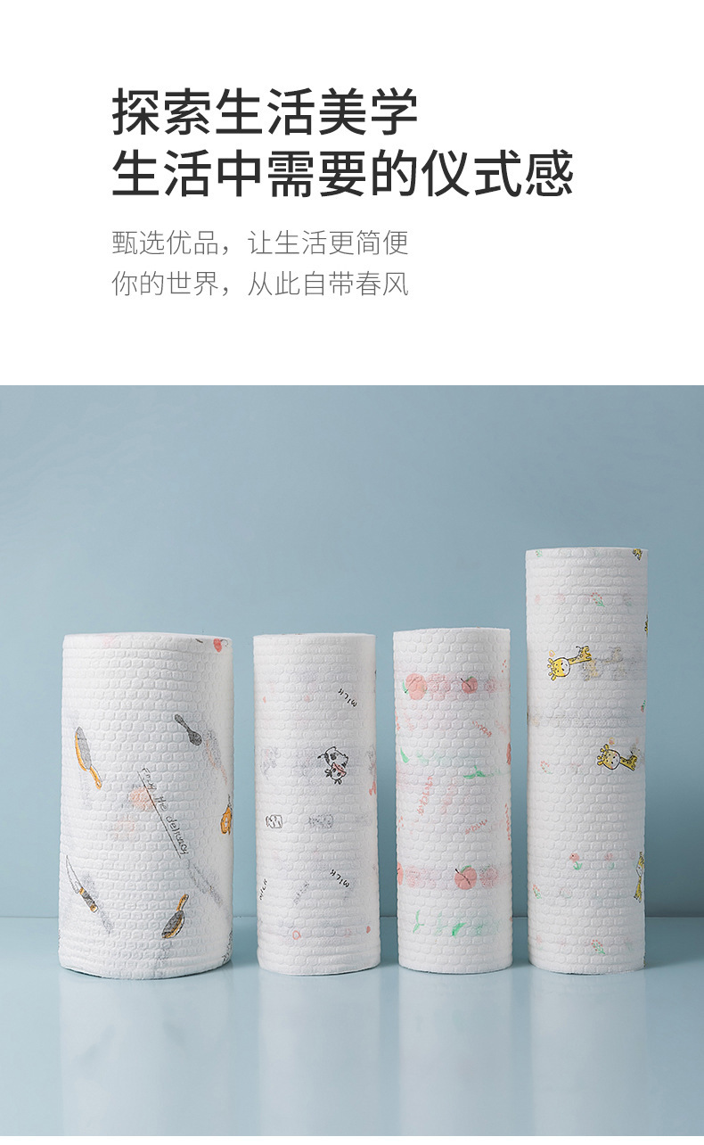 Wholesale absorbent and thickened kitchen paper, dry and wet dual-purpose, non-stick, disposable lazy cloths pic 45