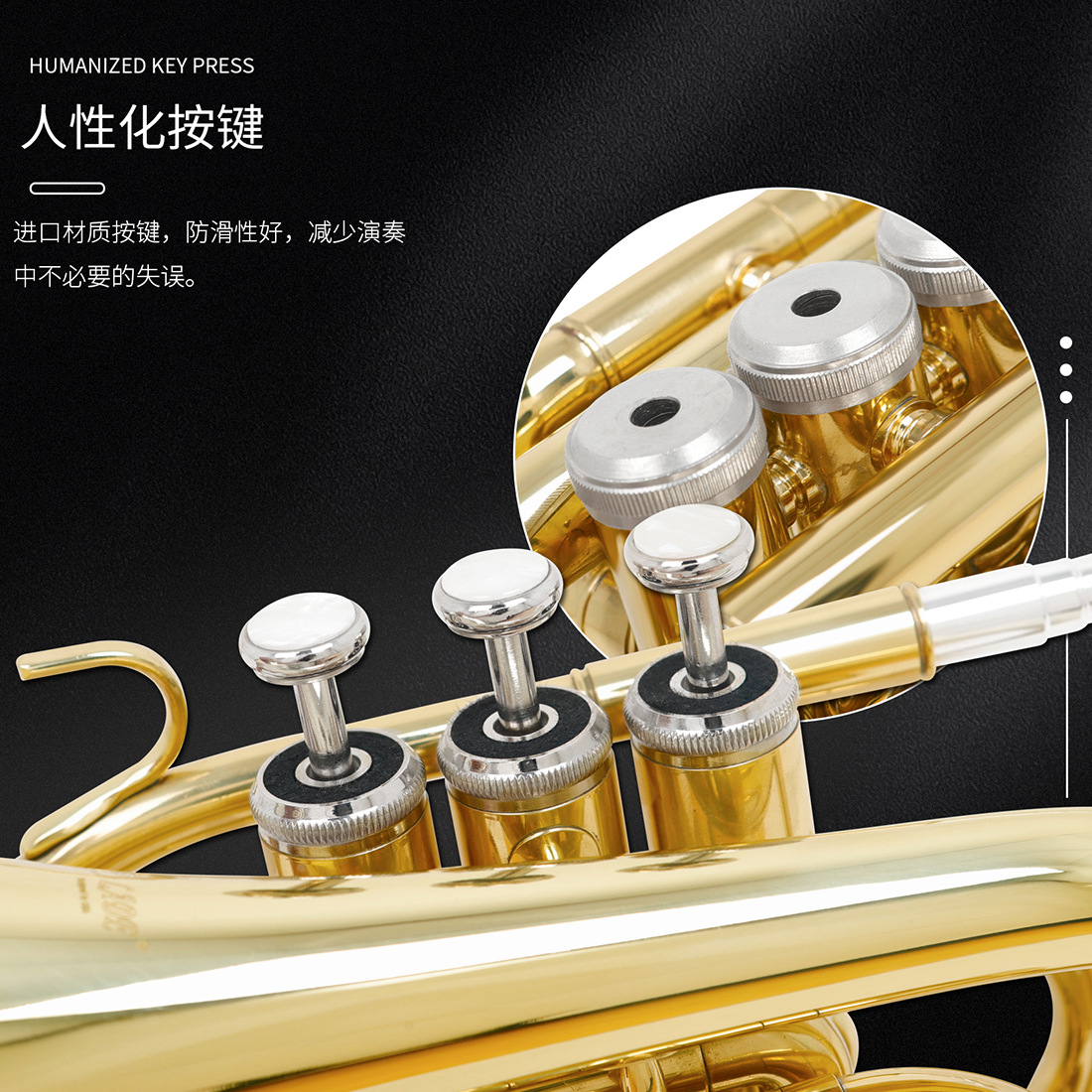 LADE palm horn, made of brass, is a portable pocket cordon for adult students, specializing in playing brass instruments pic 6