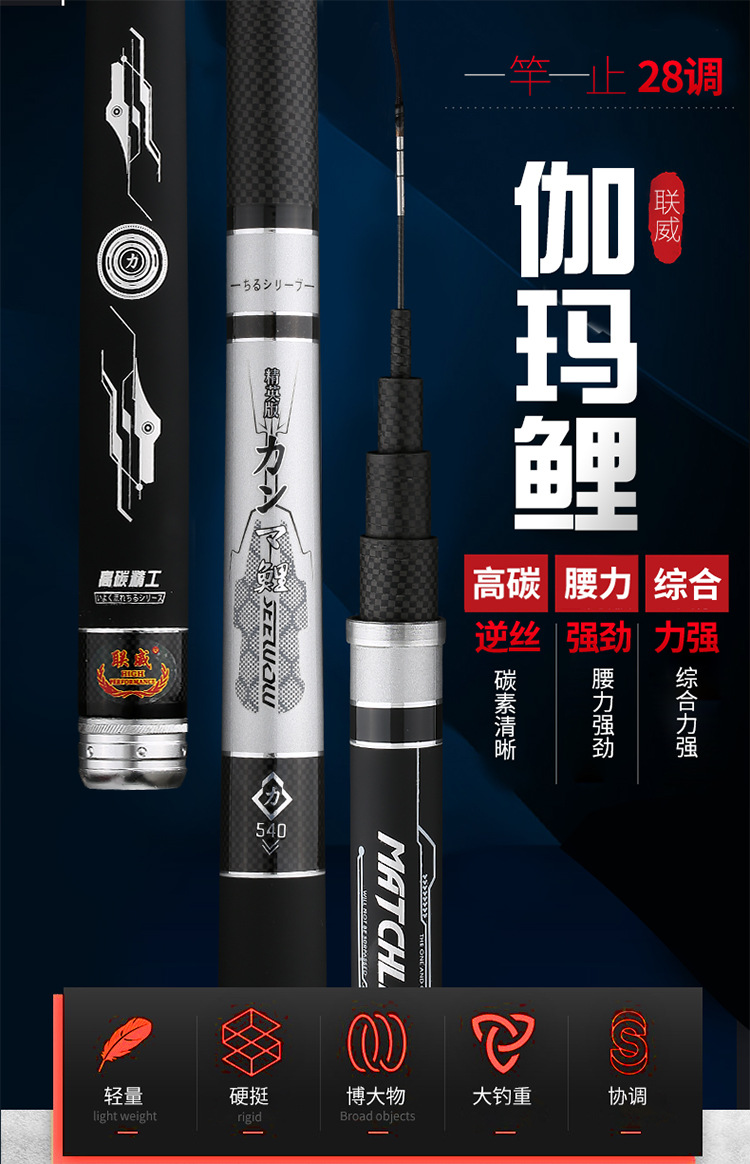 Lianwei Gamma Carp fishing rod, platform fishing rod, hand fishing rod, complete set of fishing rods, light and hard 10-meter fishing rods pic 1