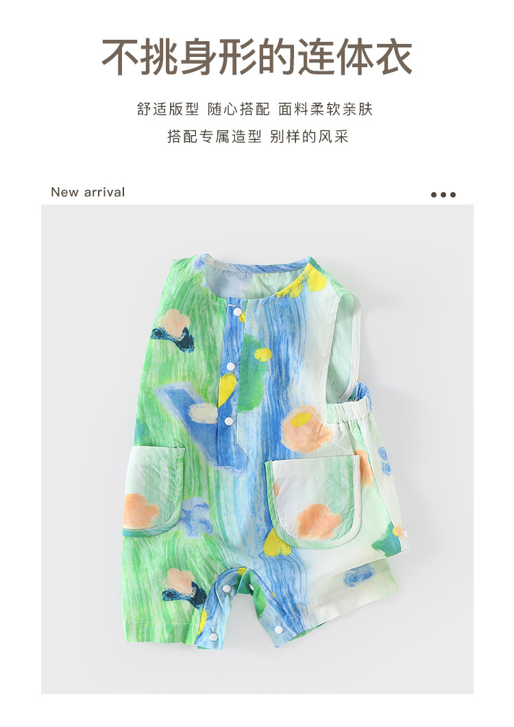 ins风新生儿无袖爬爬服哈衣宝宝夏装超萌夏款儿童装婴幼儿连体衣详情10