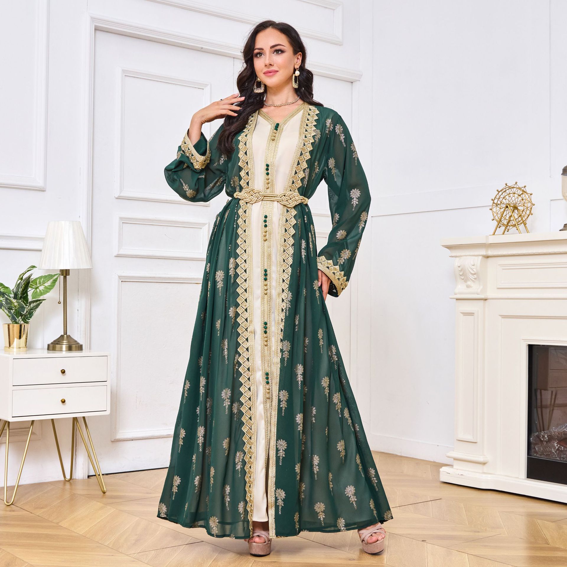 MT029 Middle East Cross-border Trade Arab Clothing, robes, embroidered cardigans, vests, two-piece dresses, ebay pic 14