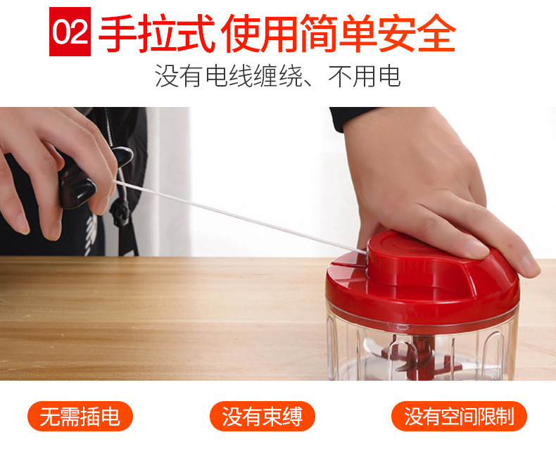 INBODI household multi-function vegetable cutter, hand-pulled garlic mixer, manual meat grinder, kitchen tools pic 11